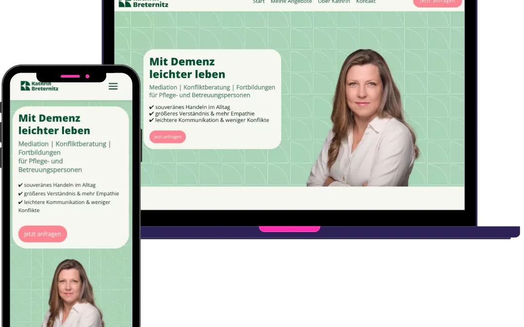Onepager Beispiel für Gründerinnen – Websiteprojekt mit Kathrin Breternitz